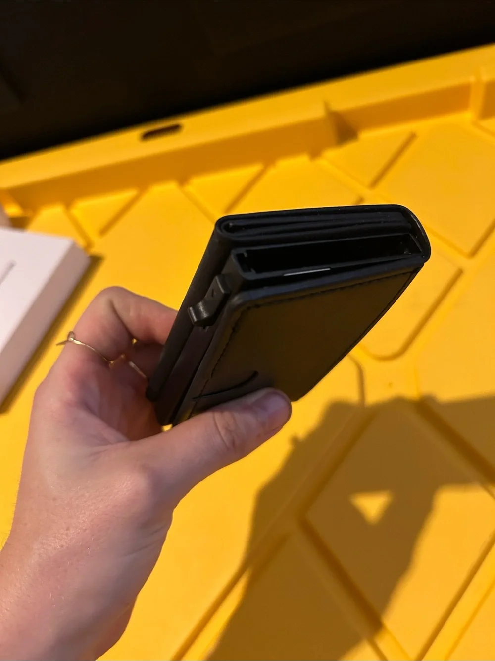 Black Men's Bifold Card Wallet - Leather ID Window